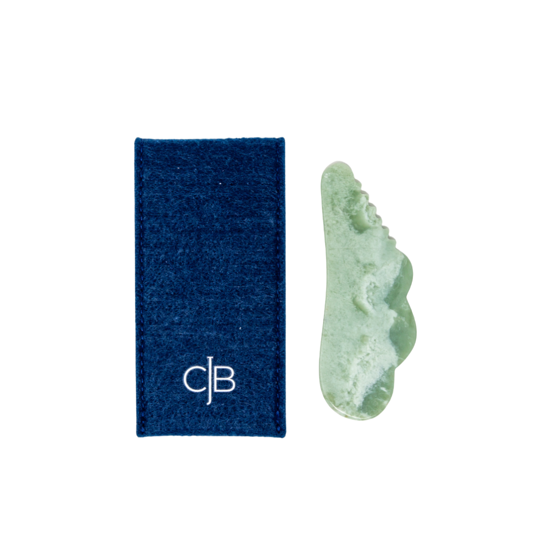 Green CJB Gua Sha Pocket Jade With Ridges